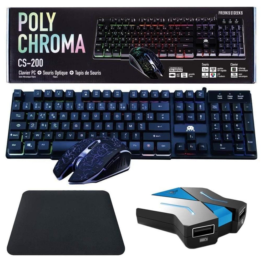 Pack Cross Gamer Pro Clavier Souris Tapis Casque Convertisseur pour Xbox  One PS4 PS3 Switch - Mima