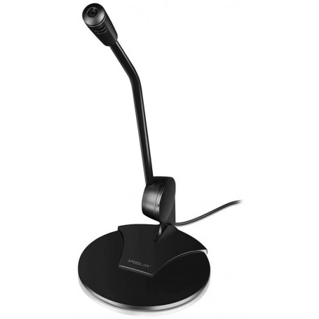 Microphone Omnidirectionnel de Table sur Pied Noir SpeedLink