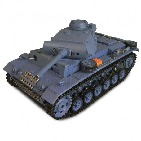 Tank Radiocommandé Char PanzerKampfwagen 3 1/16 ème IR Billes Son et Fumée