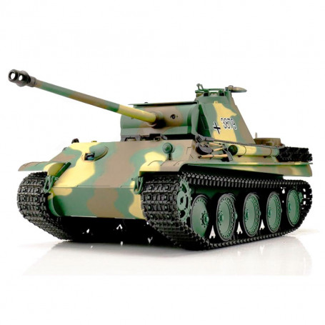Tank Télécommandé Char Panther G PanzerKampfwagen V 1/16 ème IR Billes Son et Fumée