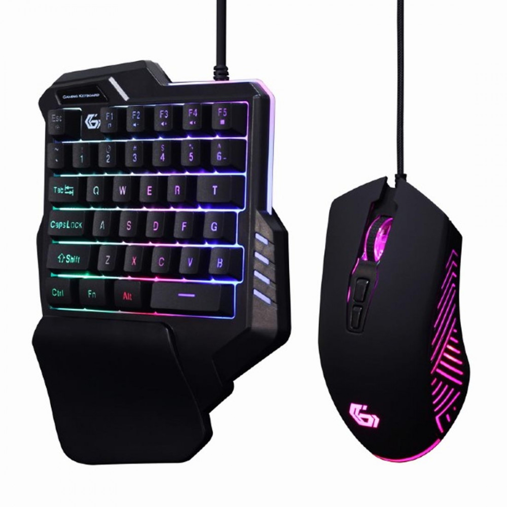 Pack Clavier Gamer 1 Main OOH 35 Touches et Souris Gaming LED RGB