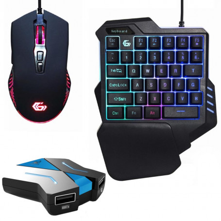 Pack Gamer Clavier Souris Convertisseur Gembird pour Switch Xbox One PS4 PS3