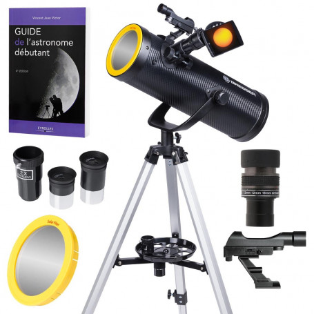 Pack Complet Télescope Bresser Solarix Carbon 114/500 avec Zoom et Guide Illustré