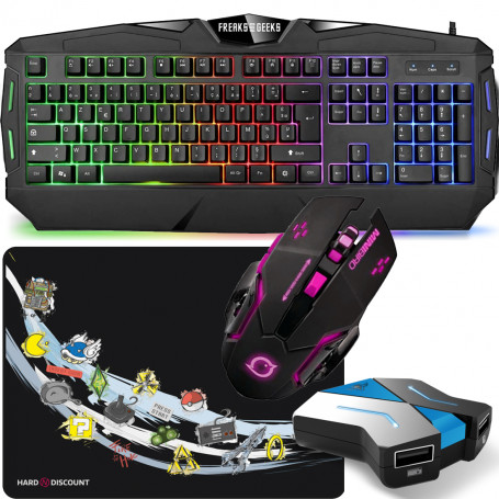 Pack Cross Gamer V2 Clavier Souris Tapis Convertisseur pour Xbox One PS4 PS3 Switch