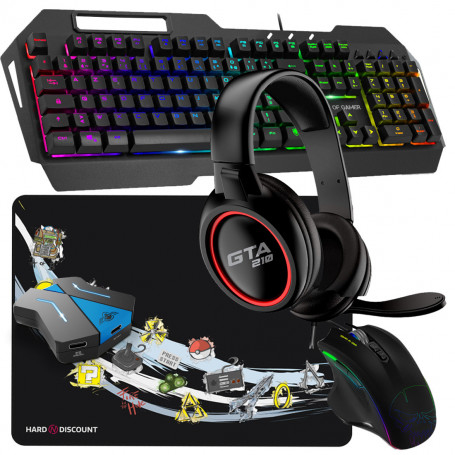 Bundle Pack MK30 Clavier Souris Casque Tapis Convertisseur Multiplateforme