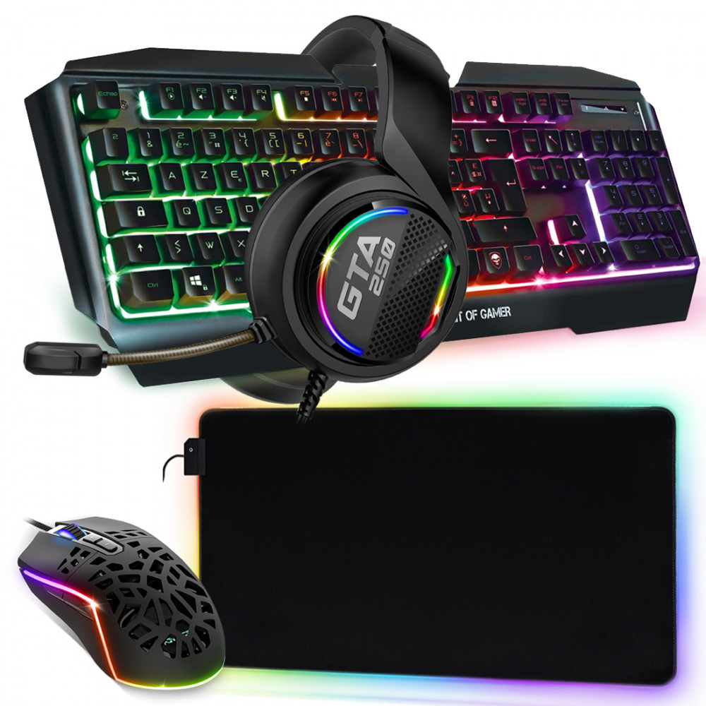 noir) Jeu clavier souris Set Rainbow Led Usb Adapter pour Ps4 Xbox Gaming_h