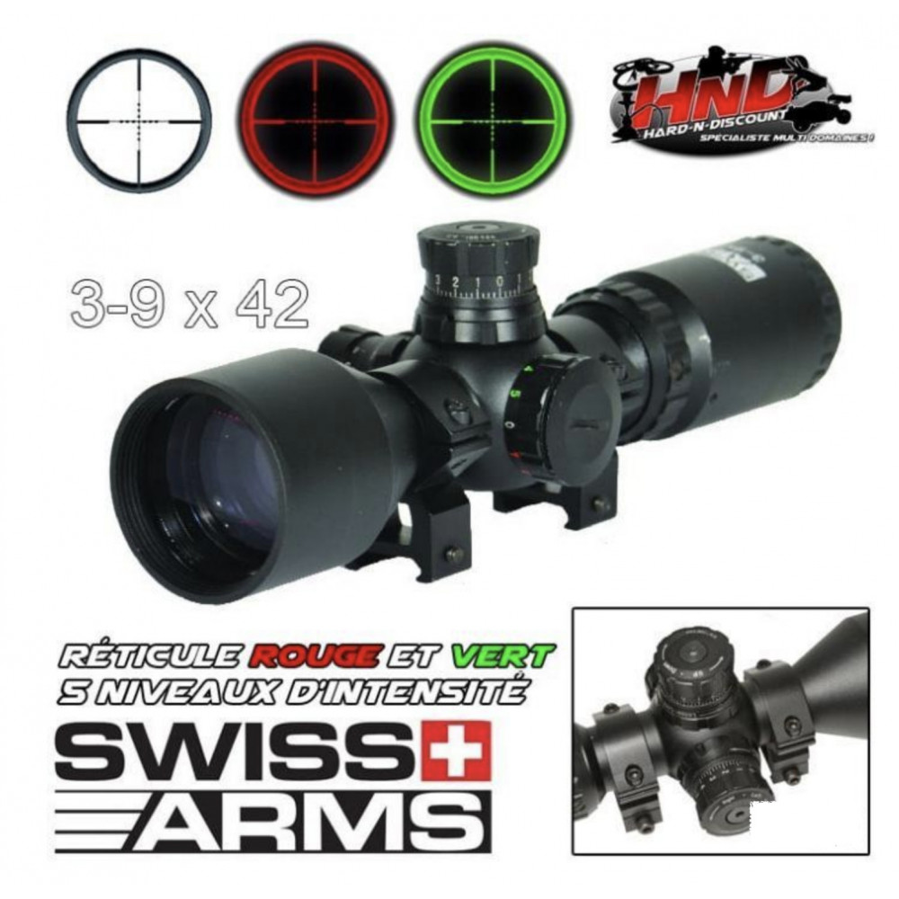 Viseur Swiss Arms QD Rail Weaver intégré Red dot Réticule Lunette de Visée  Points vert et rouge - Cdiscount Appareil Photo